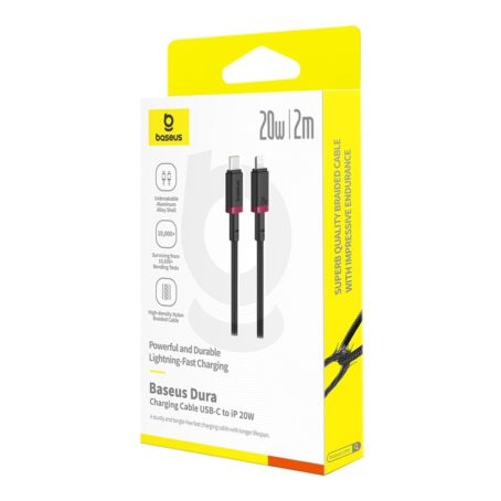 Kabel Baseus Dura Typ C 20W 2m (czerwono-czarny)