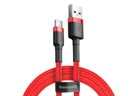 Kabel Baseus Cafule CATKLF-A09 (USB 2.0 - USB typu C ; 0,50m; kolor czerwony)