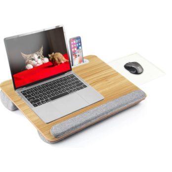 Techly ICA-TBL 102 stojak na laptop Podstawka na notebooka Szary, Drewniany