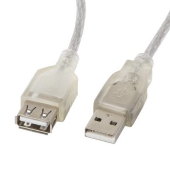 Kabel Lanberg CA-USBE-12CC-0018-TR (USB 2.0 M – USB 2.0 F; 1,8m; kolor biały)