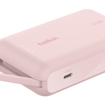 BELKIN POWERBANK 10 000 MAH, 20W, KABEL USB-C,PINK