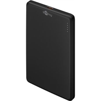 Magnetyczny bezprzewodowy power bank Goobay | 70182 | 5000 mAh | Złącze USB-C | Czarny