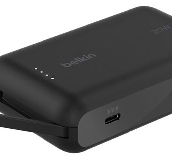BELKIN POWERBANK 10 000 MAH, 20W, WBUDOWANY KABEL USB-C, BLACK