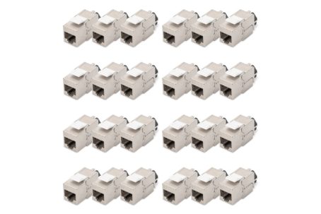 Moduł (gniazdo) keystone RJ45 (8P8C) kat.6A, STP,ekranowany, beznarzędziowy, stalowy, 24szt