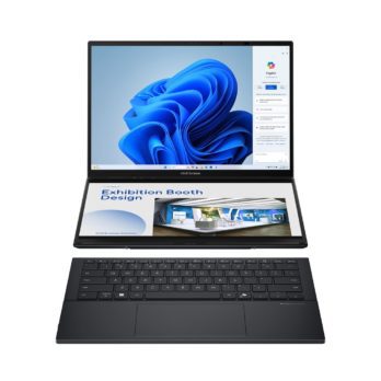 ASUS Zenbook Duo UX8406CA-PZ068X ARL H Core Ultra 9 14.0″ 3K 120Hz 400nits Glossy 32GB LPDDR5X SSD2TB Intel Arc Graphics WLAN+BT Cam 75WHrs W11Pro Inkwell Gray