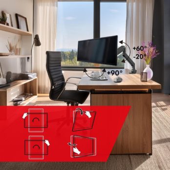 MACLEAN UCHWYT BIURKOWY DO MONITORA LCD 17-57″, 27KG, VESA MAX 200X200 PODWÓJNE RAMIĘ MC-968