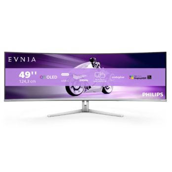 Philips Evnia 8000 49M2C8900/00 monitor komputerowy 124,2 cm (48.9″) 5120 x 1440 px Dual QHD QDOLED Biały