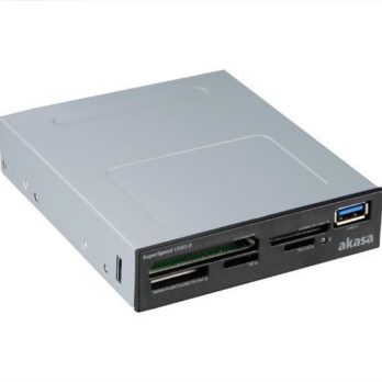 Akasa AK-ICR-27 czytnik kart USB 3.2 Gen 1 (3.1 Gen 1) Wewnętrzny Czarny, Szary