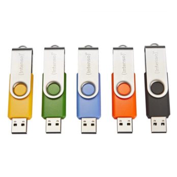 Intenso Basic Line pamięć USB 64 GB USB Typu-A 2.0 Czarny, Niebieski, Zielony, Pomarańczowy, Żółty
