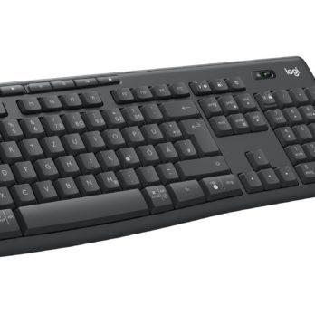 Logitech 920-012065 klawiatura Dołączona myszka Biuro RF Wireless + Bluetooth QWERTZ Niemiecki Grafitowy