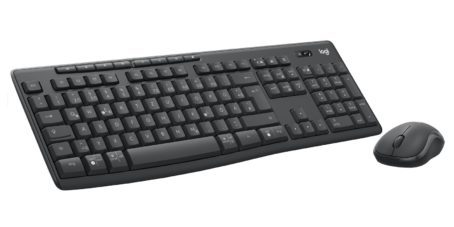 Logitech 920-012065 klawiatura Dołączona myszka Biuro RF Wireless + Bluetooth QWERTZ Niemiecki Grafitowy