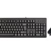 Klawiatura, Zestaw klawiatura + mysz membranowa A4 TECH A4TKLA43774 (USB 2.0; kolor czarny; optyczna)