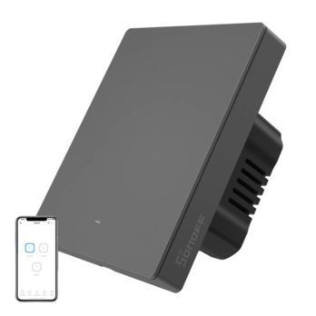 Inteligentny przełącznik ścienny WiFi SONOFF M5-1C-80 (1-kanałowy, do ramki, grafitowy)