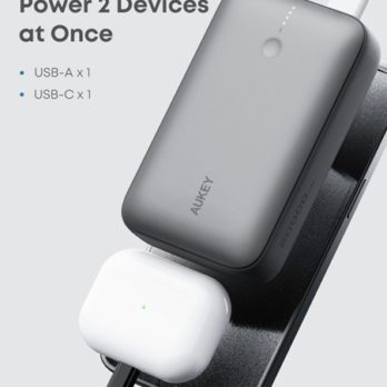 AUKEY POWERBANK 20 000 MAH, USB-C 22,5W, USB-A,MINI, SZARY