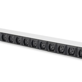 Digitus Listwa zasilająca PDU 19″ Rack, 10x gniazdo C13, 2.0m, 1x wtyk C14, 10A, zabezpieczenie przeciążeniowe, profil aluminiowy