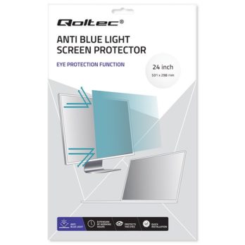 Filtr światła niebieskiego Qoltec 51076 24″ 16:9 (Ochrona wzroku | Anti Glare | Matowy | na monitor)
