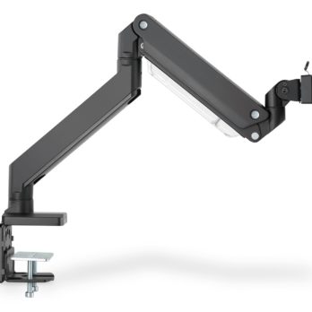 Ramię biurkowe pojedyńcze z zaciskiem 1xLCD z sprężyną gazową max. 35″ i 15kg
