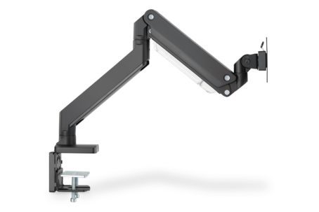 Ramię biurkowe pojedyńcze z zaciskiem 1xLCD z sprężyną gazową max. 35" i 15kg