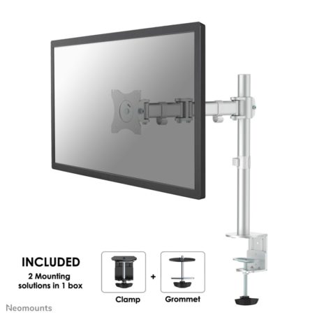 Neomounts NM-D135SILVER uchwyt / stojak do monitorów 76,2 cm (30") Biurko Srebrny