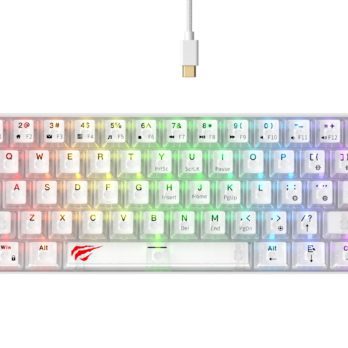 Klawiatura gamingowa Havit KB903L (biel transparentna)
