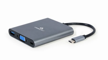 Gembird A-CM-COMBO6-01 stacja dokująca USB 3.2 Gen 1 (3.1 Gen 1) Type-C Szary