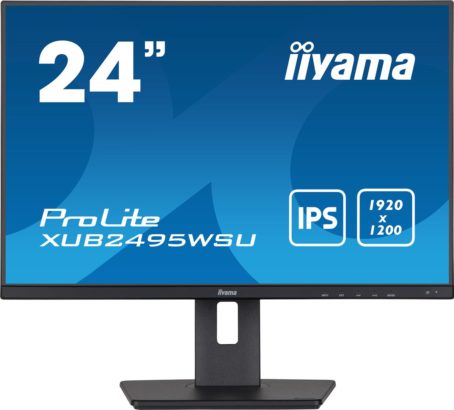 Monitor IIYAMA XUB2495WSU-B5 24.1inch ETE WUXGA IPS-panel 300cd/m2 VGA HDMI DisplayPort 5ms Speakers 15cm Height adjustable Stand
