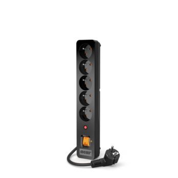 ACAR X5 Czarny 5 x gniazdo sieciowe 230 V 1,5 m