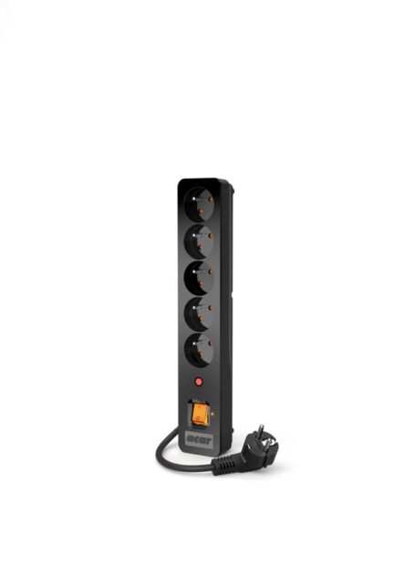 ACAR X5 Czarny 5 x gniazdo sieciowe 230 V 1,5 m