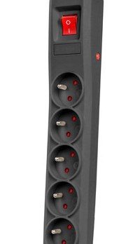 NATEC NSP-1715 ochrona przeciwprzepięciowa Czarny 5 x gniazdo sieciowe 5 m