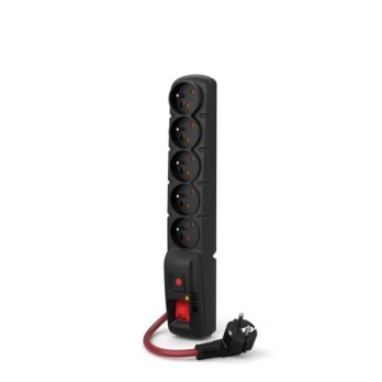 ACAR F5 POWER Czarny 5 x gniazdo sieciowe 230 V 10 m