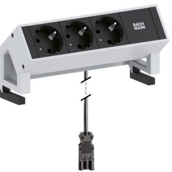 Bachmann DESK 2 Gniazdo stołowe 3-drożne, kolor: Inox